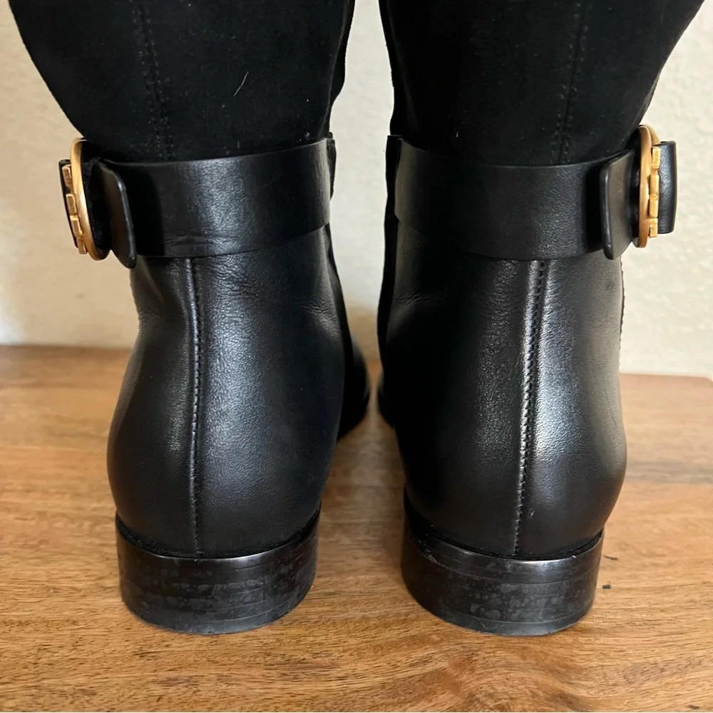 Tory Burch Marsden Over The Knee Black Leather Boots Size 9M